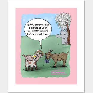 Easter bonnet goats Posters and Art